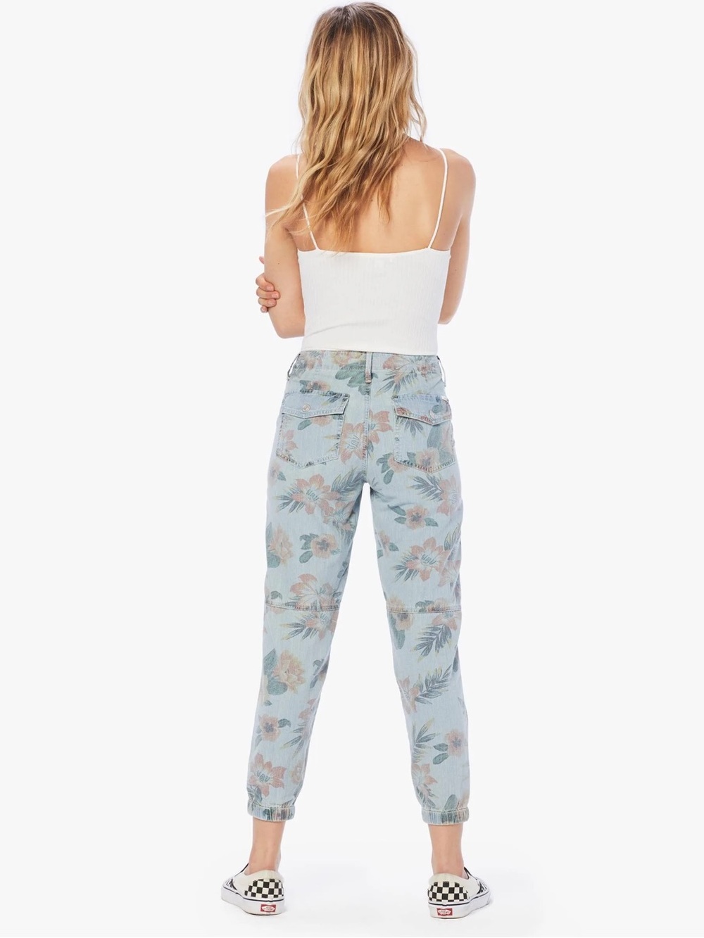 MOTHER The misfit Floral Jeans Fresh Cut Chambray size 29 Like New